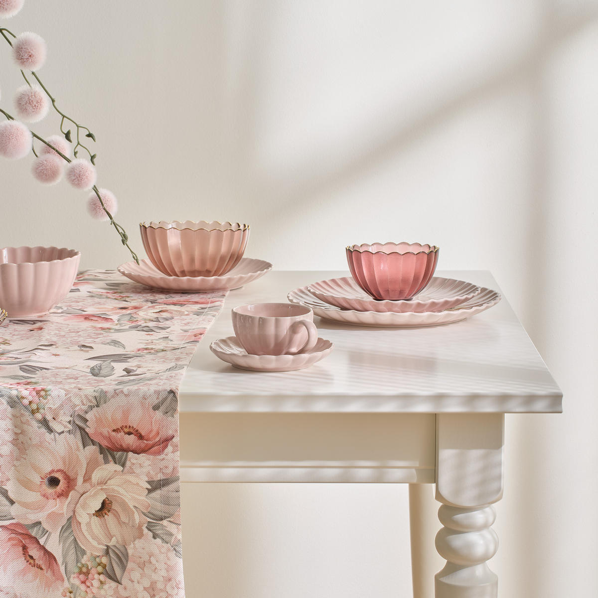 TISCHDECKE Amorette 140x220 cm, Rosa - Rosa, Textil (220/140/1cm) - home&you