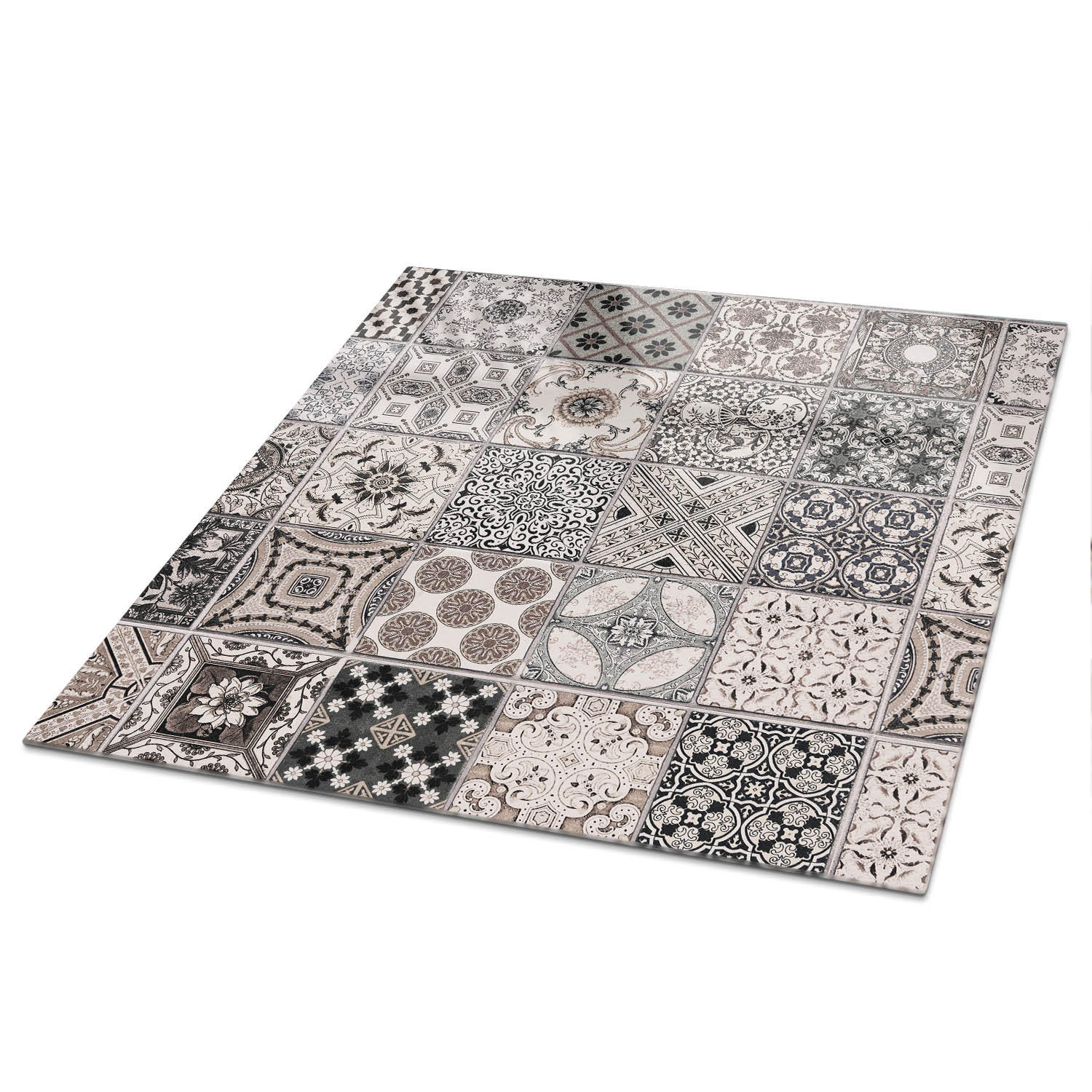 TISCHPLATTE 50x50 cm – Stilvolles Mosaik - Blau, Glas (50/50/0.4cm) - Wallfluent