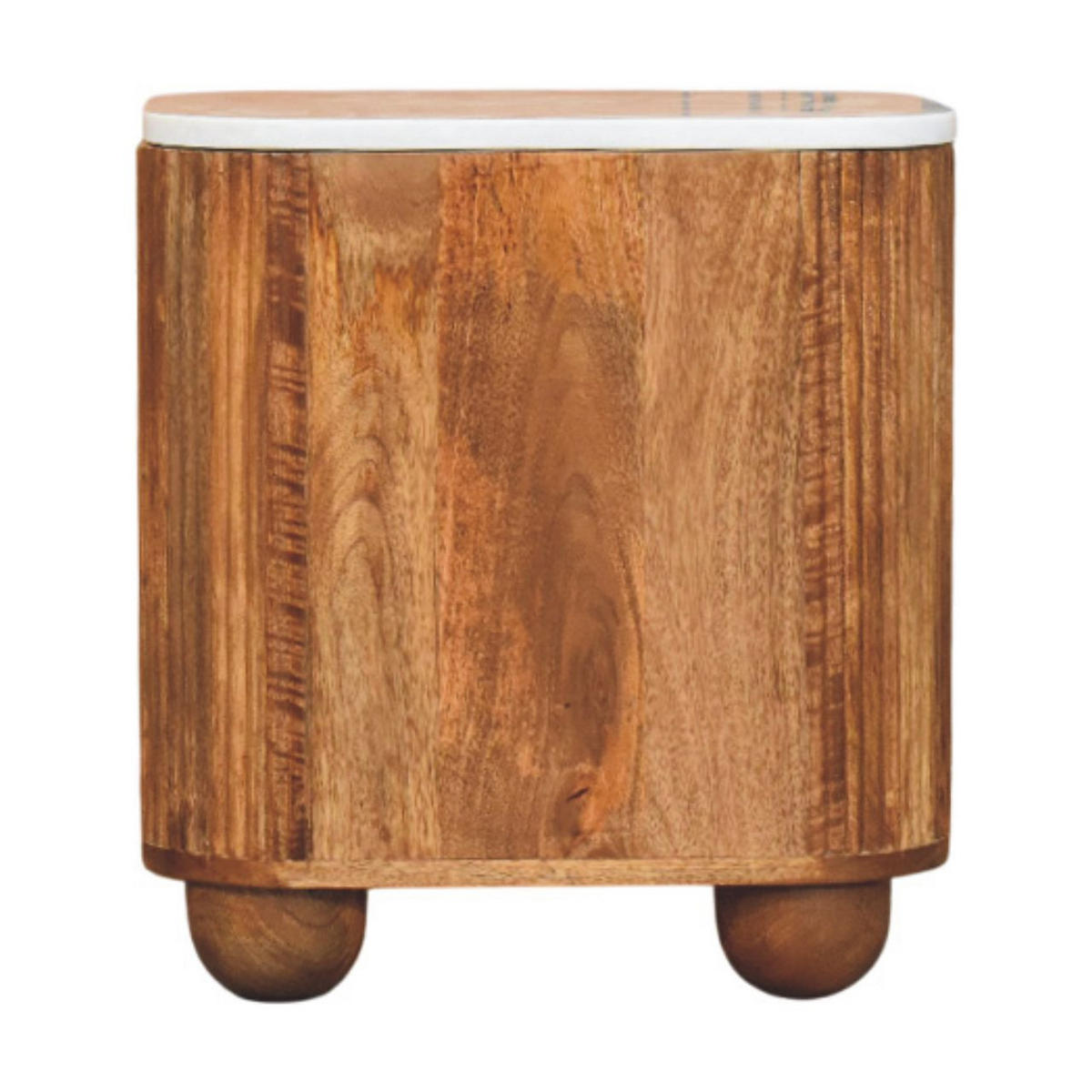 NACHTTISCH mit Golden-Teak-Finish, 2 Schubladen, Marmorplatte oben, braun. - Braun, Holz (45/49/35cm) - Artisan Furniture