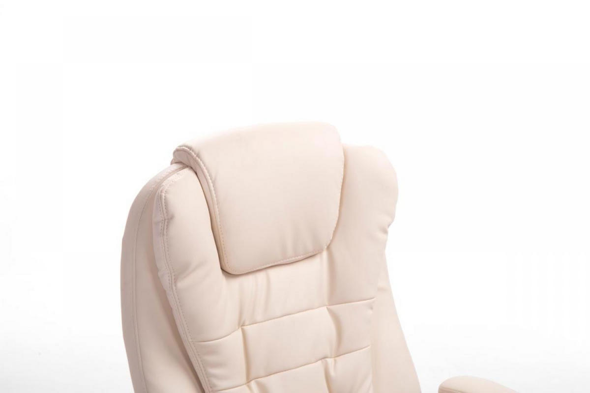 CHEFSESSEL Lederlook creme - Chromfarben/Creme, Textil/Metall (69.5/113/78cm) - CLP