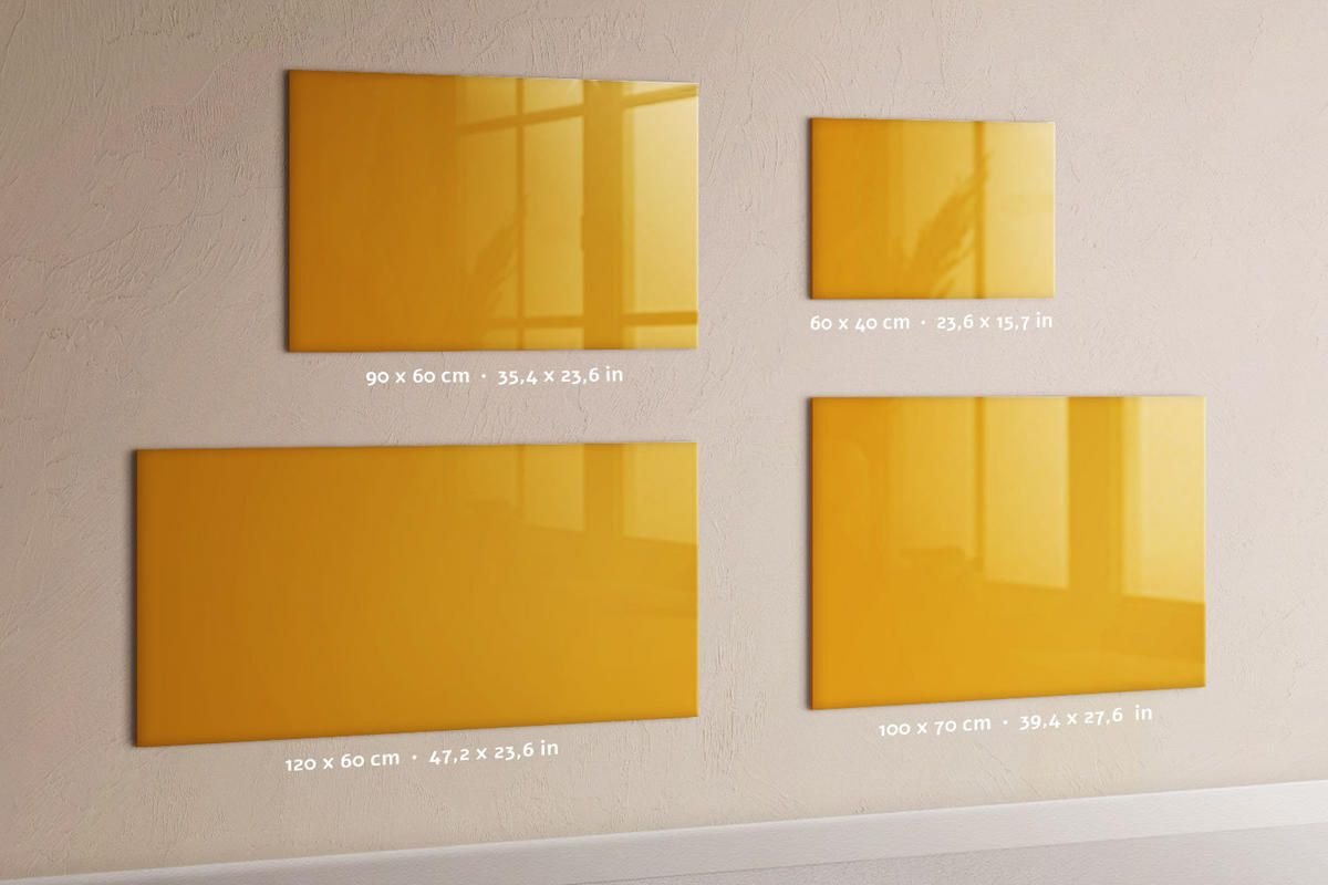 MAGNETTAFEL 100x70 Dunkelgelb schwarzer Marker - Dunkelgelb, Glas (100/0.4/70cm) - TULUP