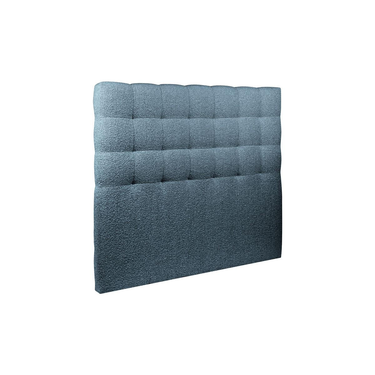 KOPFTEIL gepolstert - Gesteppt – blauer Bouclé-Stoff - 200 cm - Blau/Beige, Karton/Holz (200/120/10cm) - Sommeil de Plomb