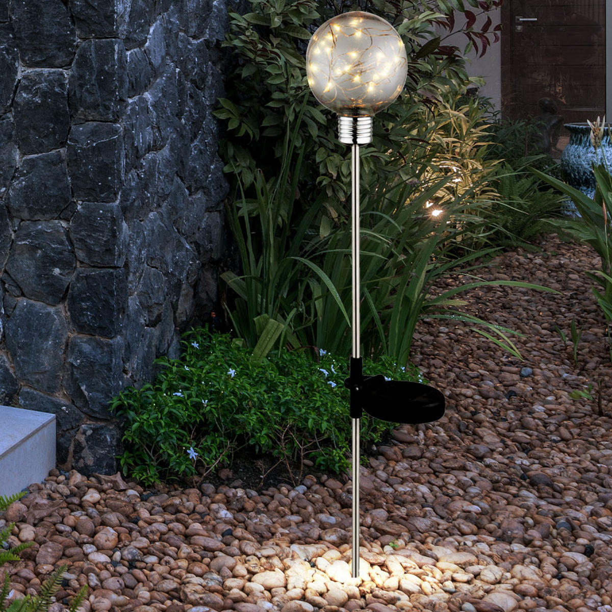 LED WEGELEUCHTE Edelstahl Silber - Silberfarben, Metall (72/10/72cm)