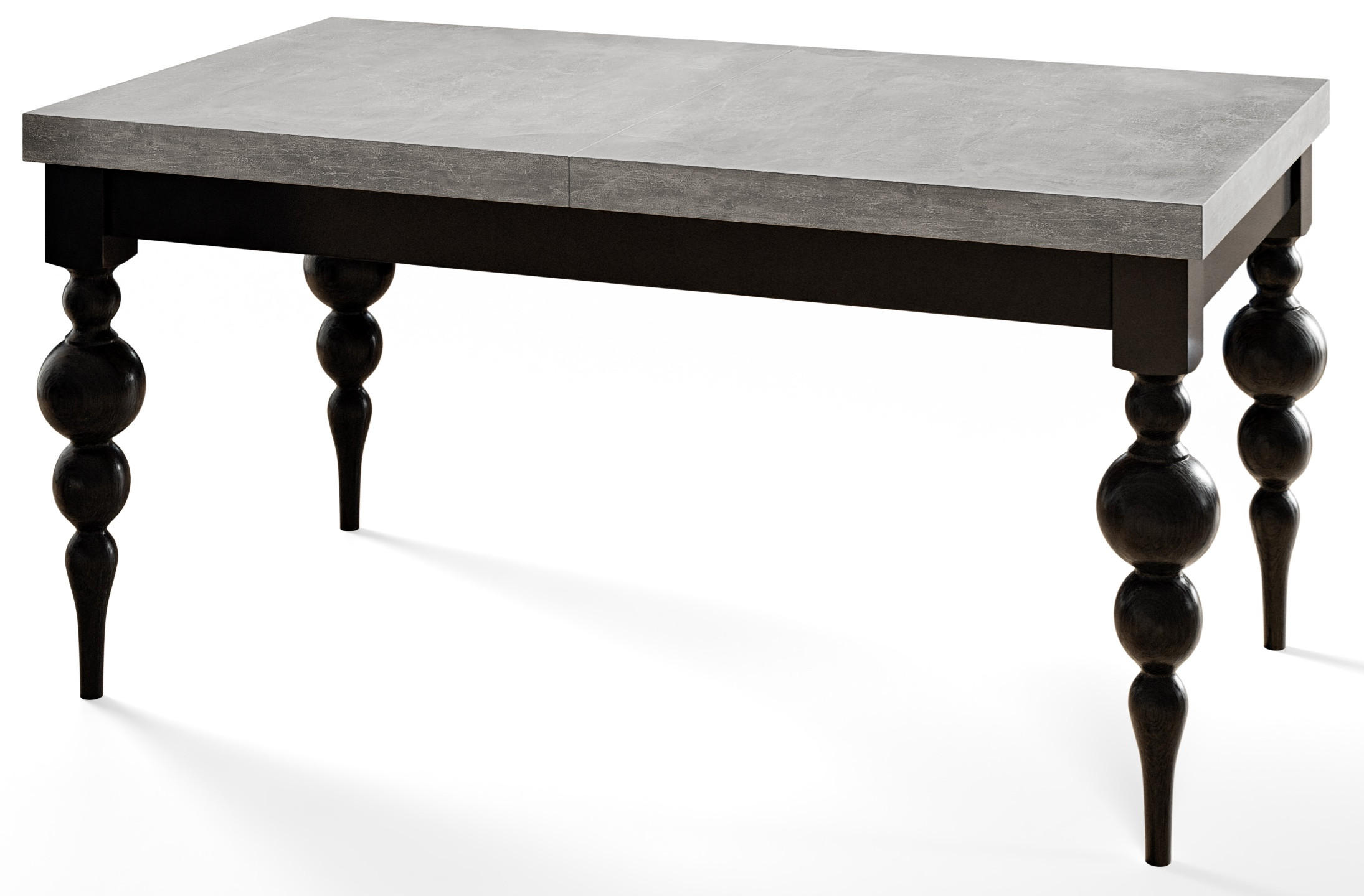ESSZIMMERTISCH LENA, ausziehbarer Tisch 170-250X90X78,5 cm, Farbe: Grau, mit Tischbeinen in Farbe Schwarz - Schwarz/Grau, Holzwerkstoff (170/80/79cm) - Alpi-Möbel