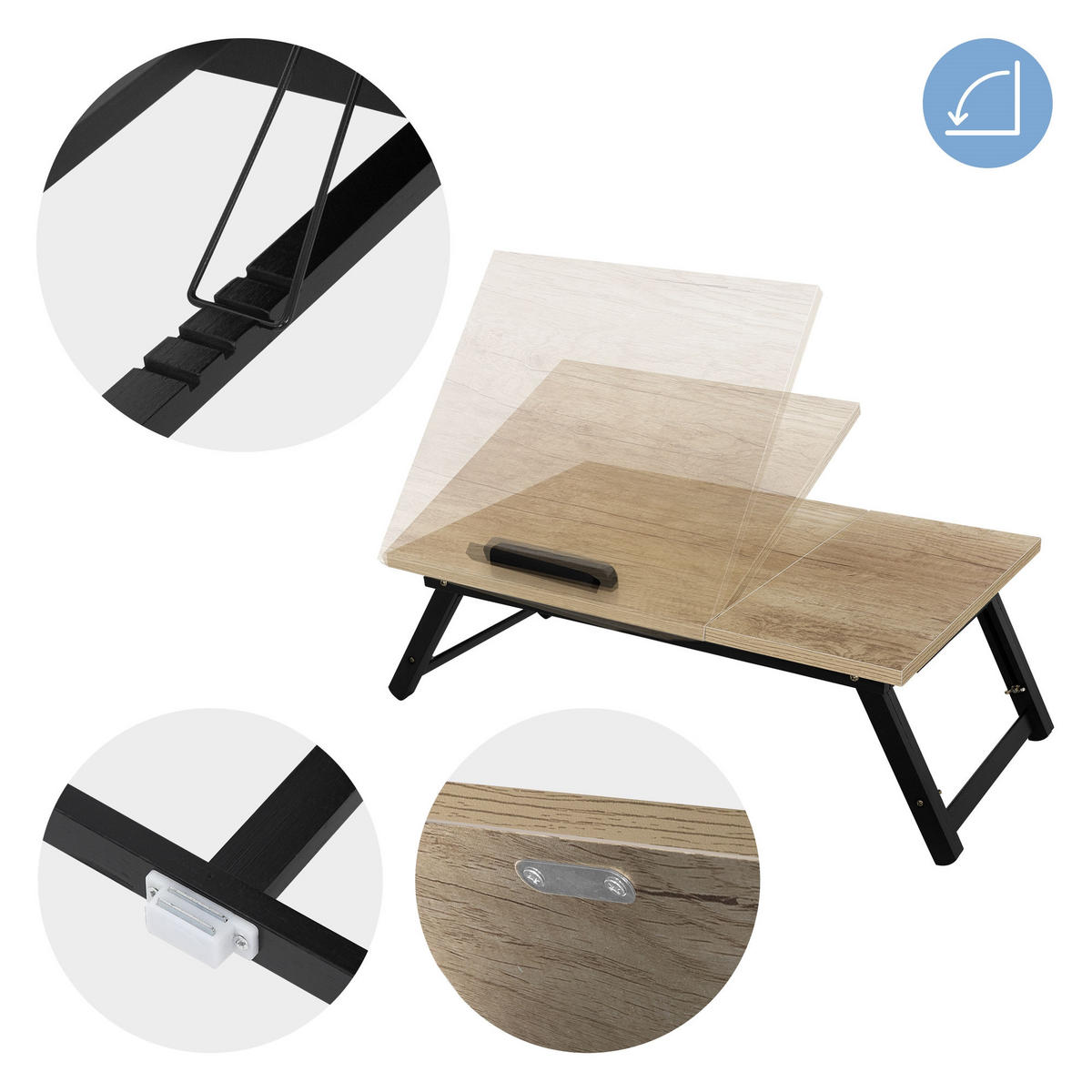 LAPTOPTISCH - Eichefarben, Holzwerkstoff (74/34.5/26.5cm) - ML-DESIGN