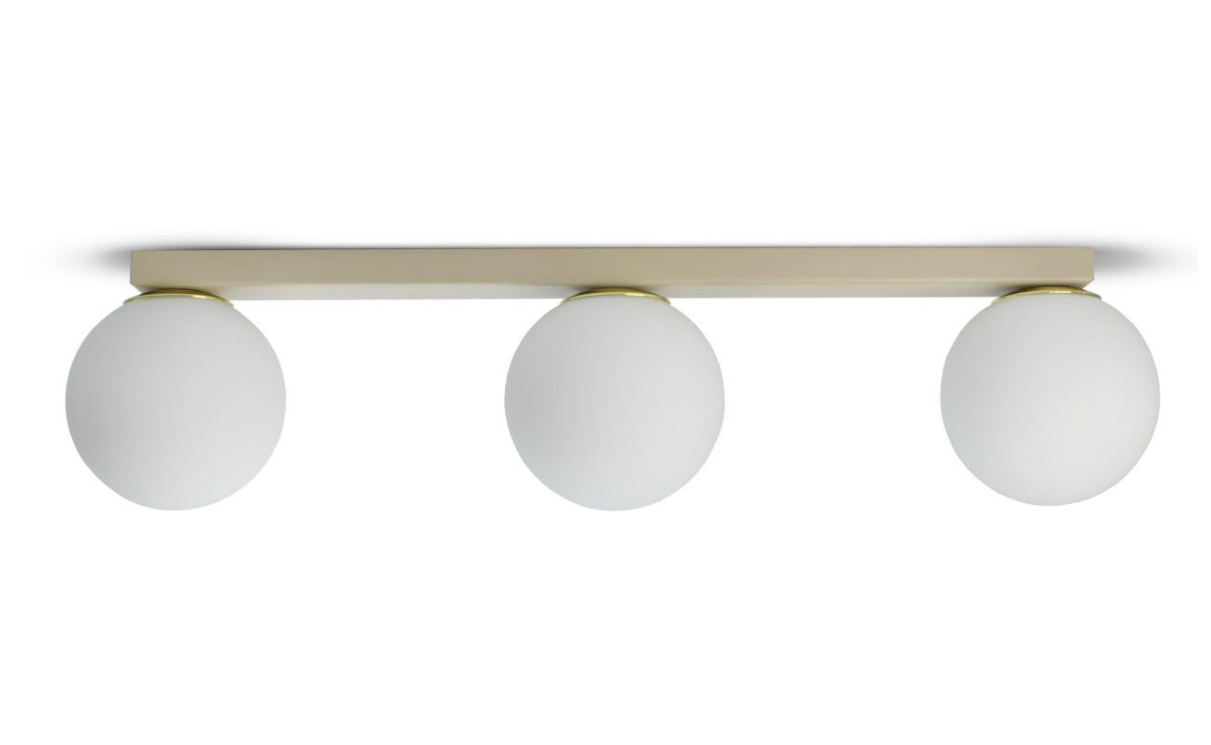 DECKENLEUCHTE ECRU II - Beige/Goldfarben, Glas/Metall (14/68/17cm) - kiki design