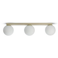 DECKENLEUCHTE ECRU II - Beige/Goldfarben, Glas/Metall (14/68/17cm) - kiki design