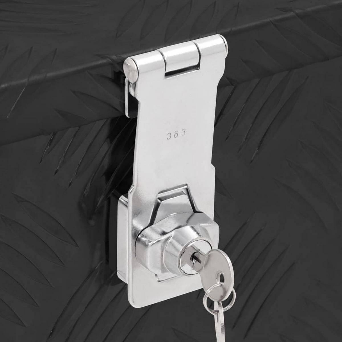 ALUMINIUMBOX mit Deckel Metallkiste 50x15x20,5 cm Schwarz - Schwarz, Metall (50/20.5/15cm) - DELUKE