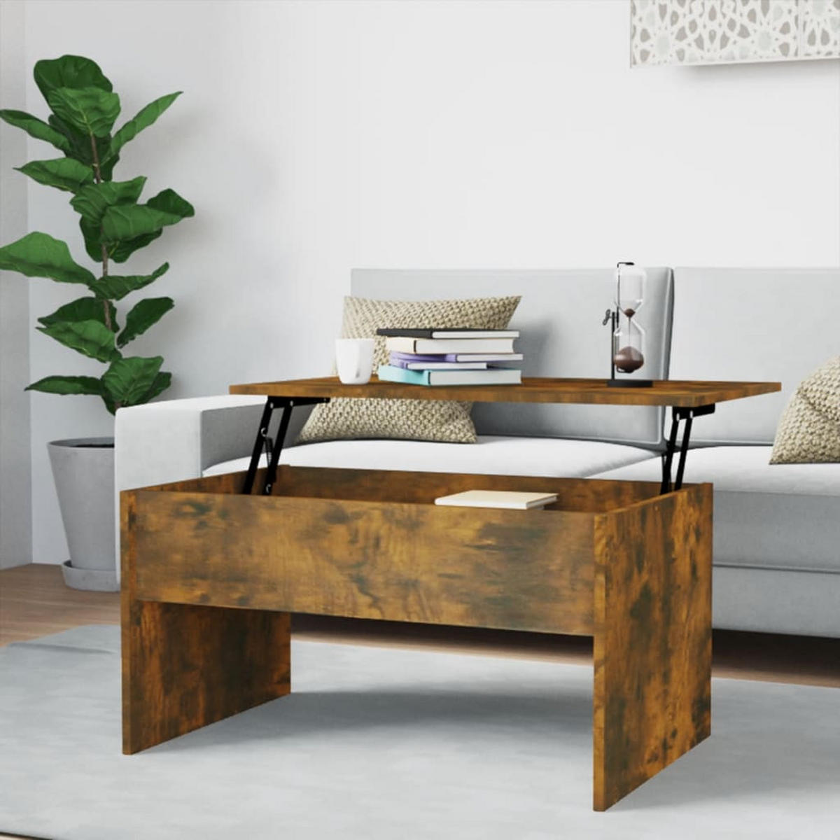 COUCHTISCH Räuchereiche 80x50,5x41,5 cm Holzwerkstoff - Braun, Holzwerkstoff (80/50.5/41.5cm) - furnicato