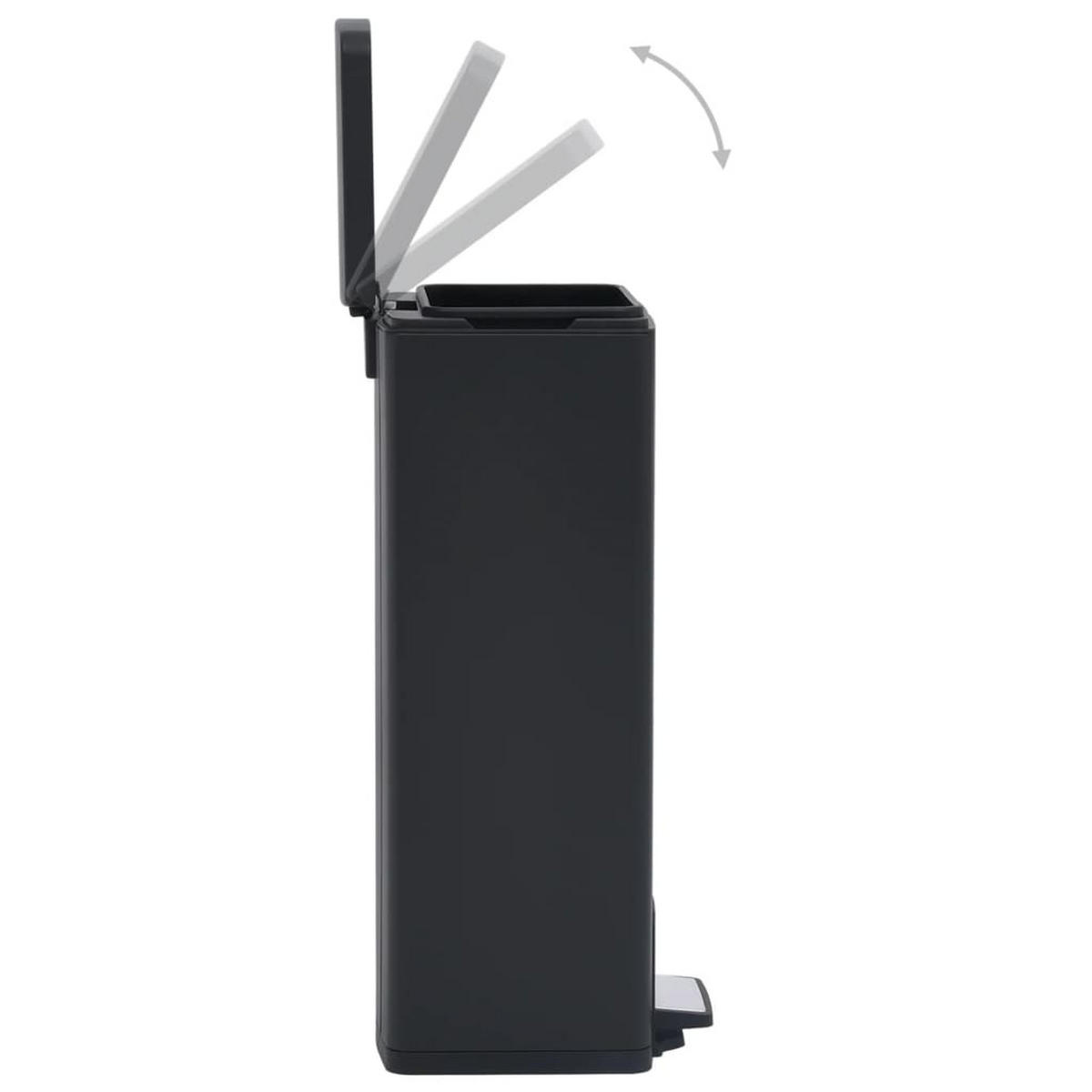 MÜLLEIMER mit Fußpedal 30L Stahl Schwarz - Schwarz, Metall (31/71/31cm) - DELUKE