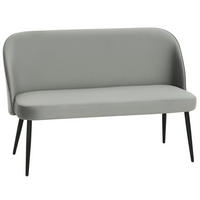 SOFA 2-Sitzer kleine Couch 127 cm mit Samtoptik, geschwungene Rückenlehne Grau - Schwarz/Grau, Textil/Metall (63/84.5/127cm) - HOMCOM