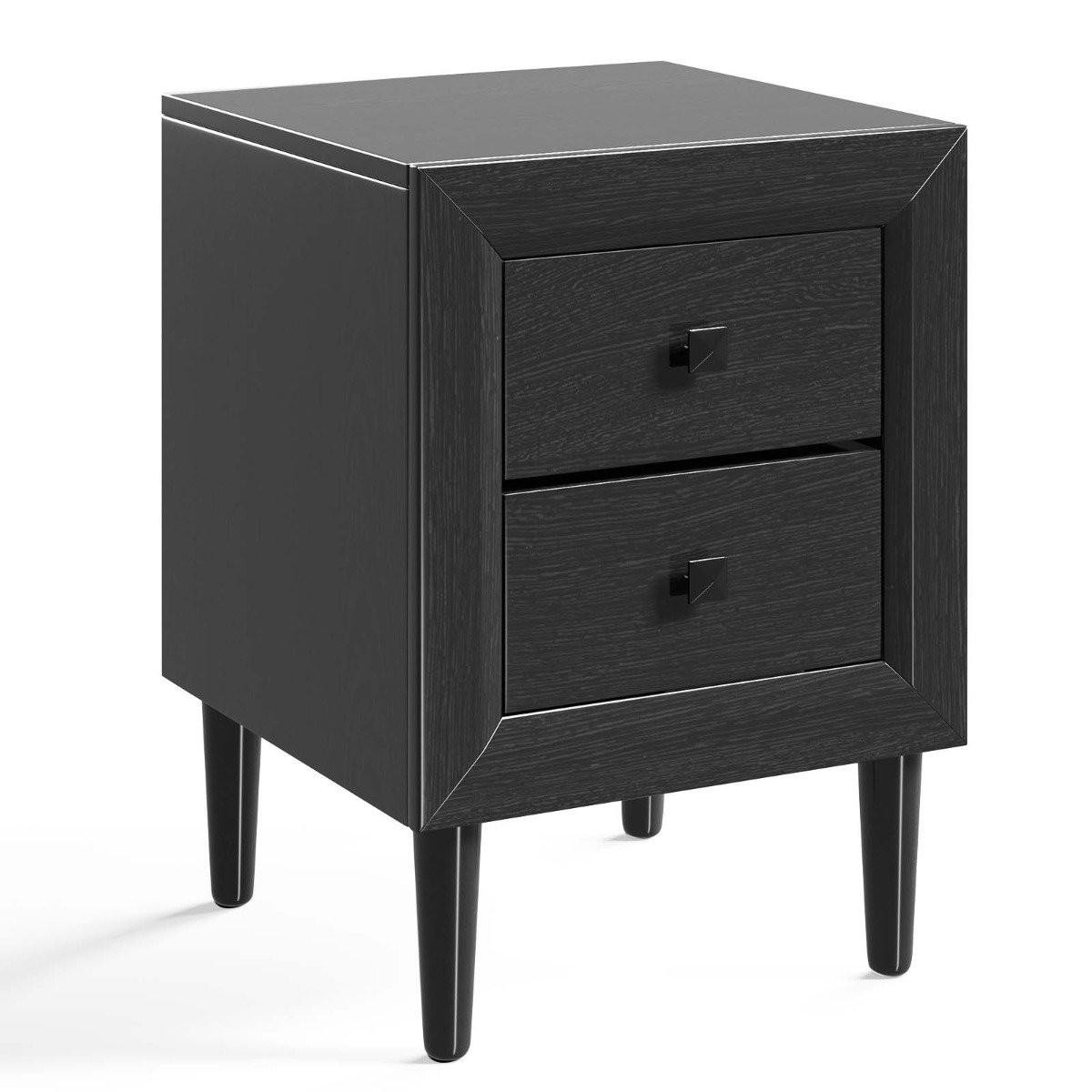 NACHTTISCH Schwarz Holzwerkstoff 40/40/55 cm - Schwarz, Holzwerkstoff (40/55/40cm) - Gemütlich Home