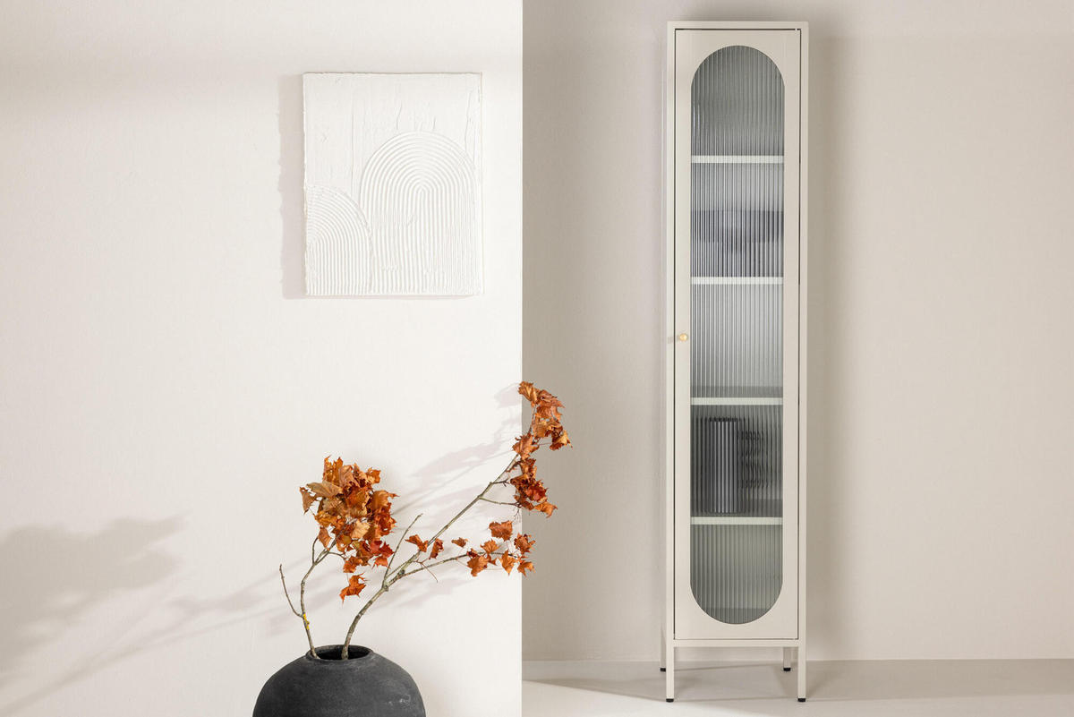VITRINE CALI Beige 37x35x180 cm - Beige, Metall (37/180/35cm) - FURNLUX