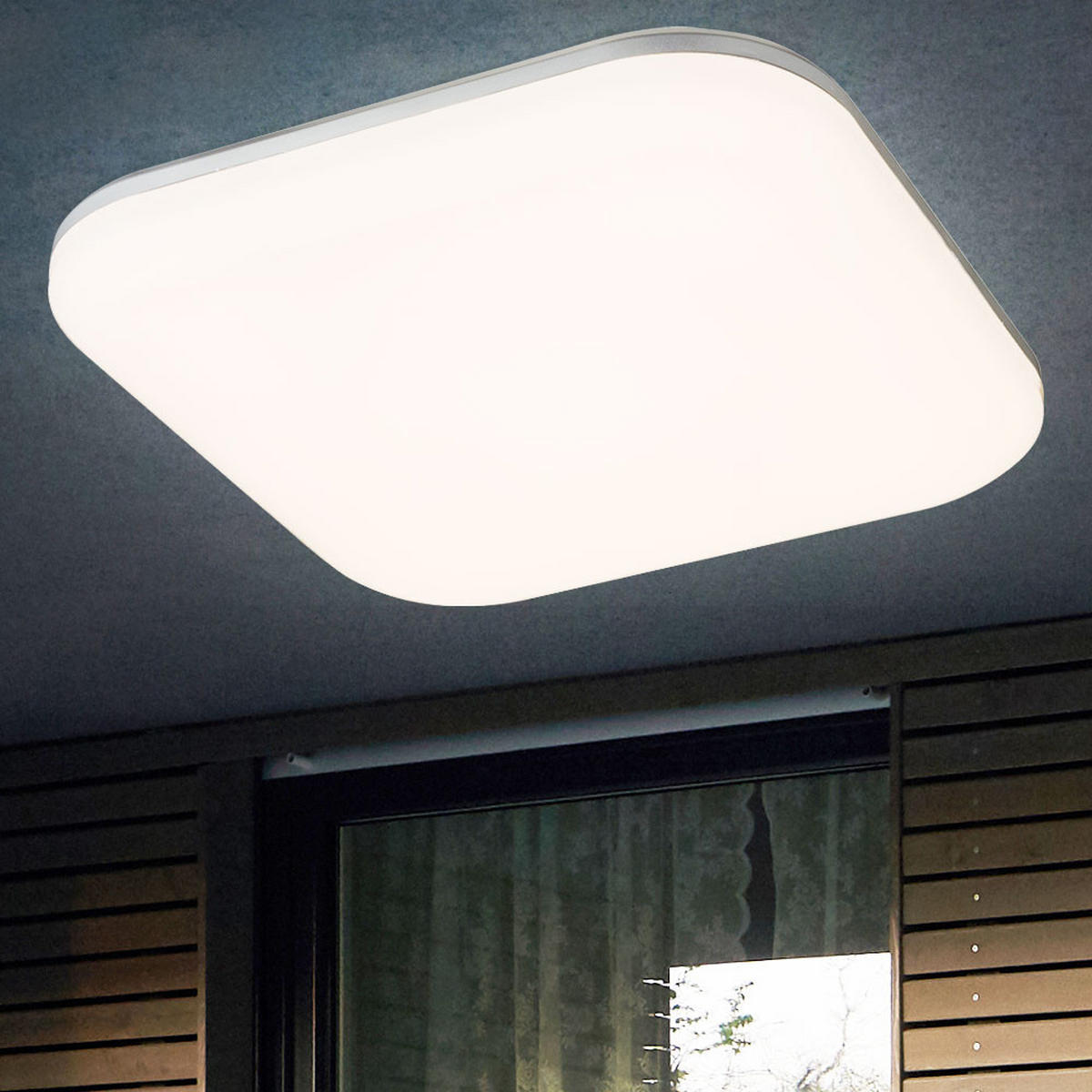 LED AUSSENDECKENLEUCHTE Dori Weiß Opal - Weiß, Kunststoff (33/33/5.6cm) - Globo Lighting