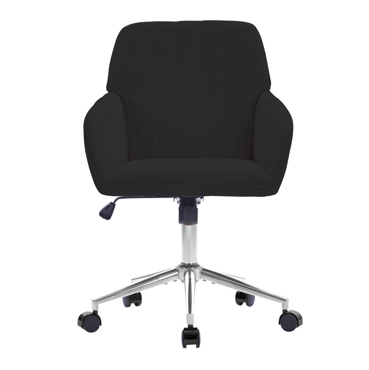 DREHSTUHL 62/60/97 cm schwarz aus Samt ergonomisch drehbar - Schwarz, Textil (60/97/62cm) - OKWISH