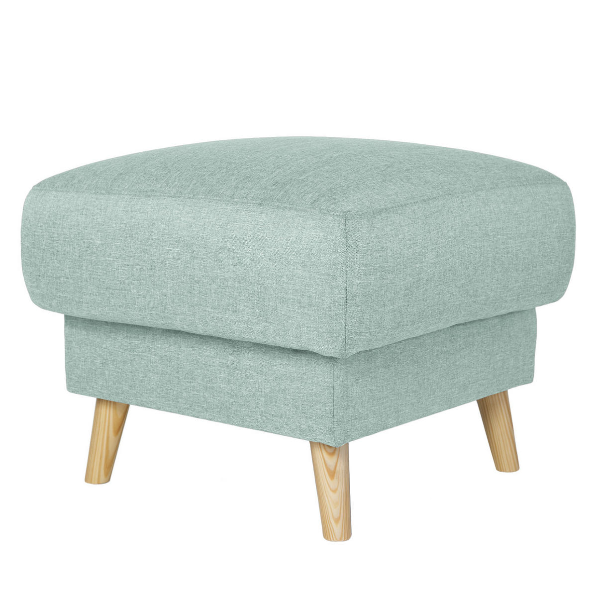 POLSTERHOCKER - Webstoff - Hellbraun/Mintgrün, Textil (77/46/62cm) - home24