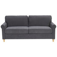3-SITZER-SOFA Samtstoff Dunkelgrau Ronneby - Dunkelgrau, Textil (190/88/78cm) - Beliani
