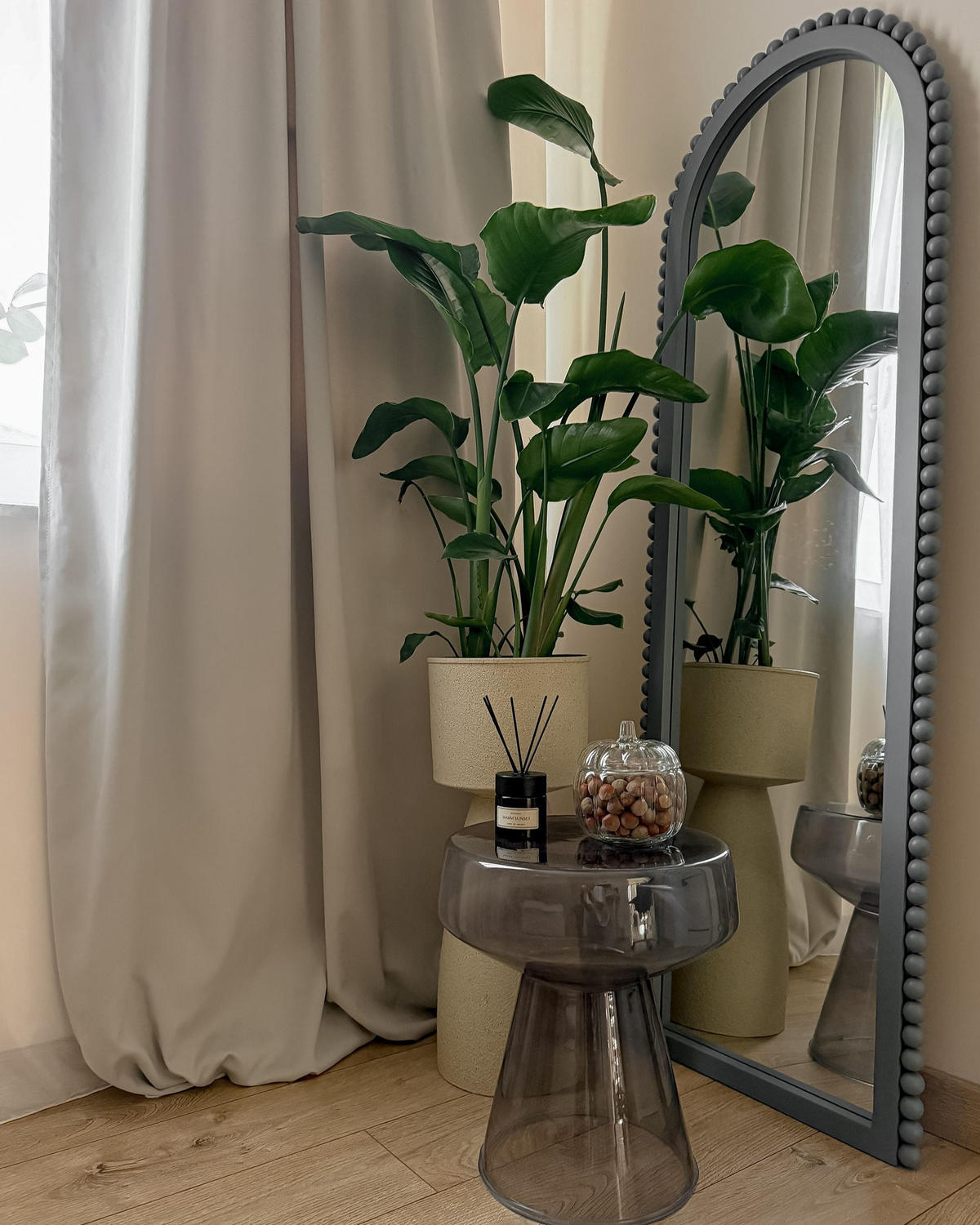 WANDSPIEGEL 53/165 cm Grau Barenton - Dunkelgrau, Holz (53/165/3cm) - Beliani