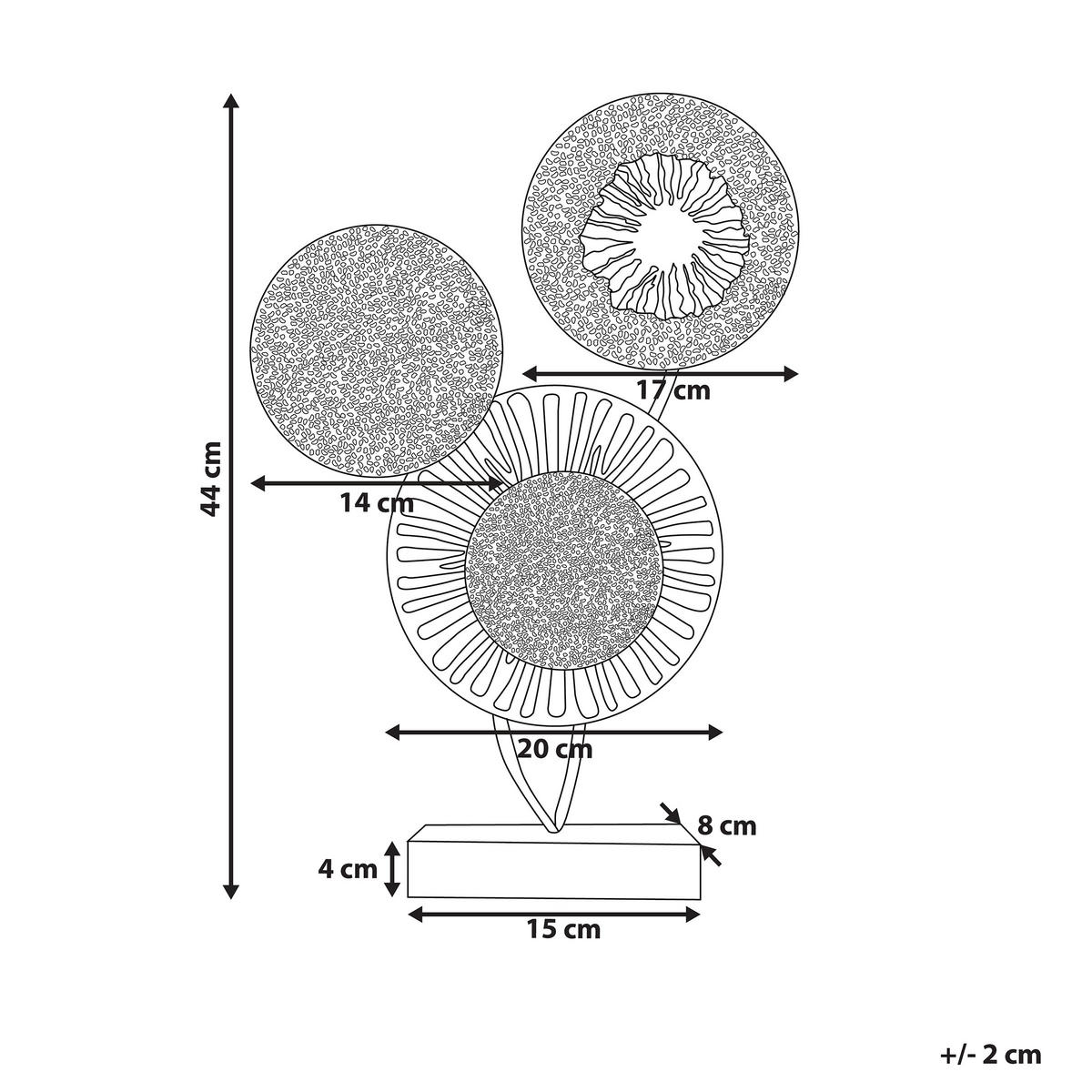 DEKOFIGUR Silber Uranium - Silberfarben/Goldfarben, Metall (31/44/8cm) - Beliani