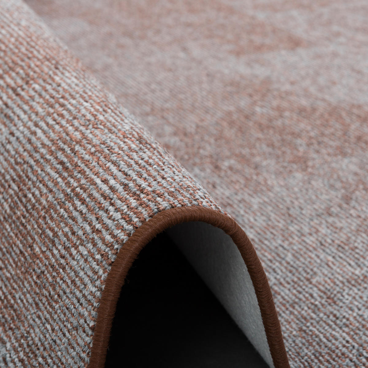 STREIFENBERBER TEPPICH LÄUFER LINES MELIERT - Braun/Grau, Textil (100/100cm) - Snapstyle