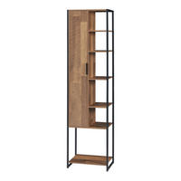 HOCHSCHRANK Namsskogan - Walnussfarben/Schwarz, Holzwerkstoff/Metall (42.5/165/30cm) - [en.casa]