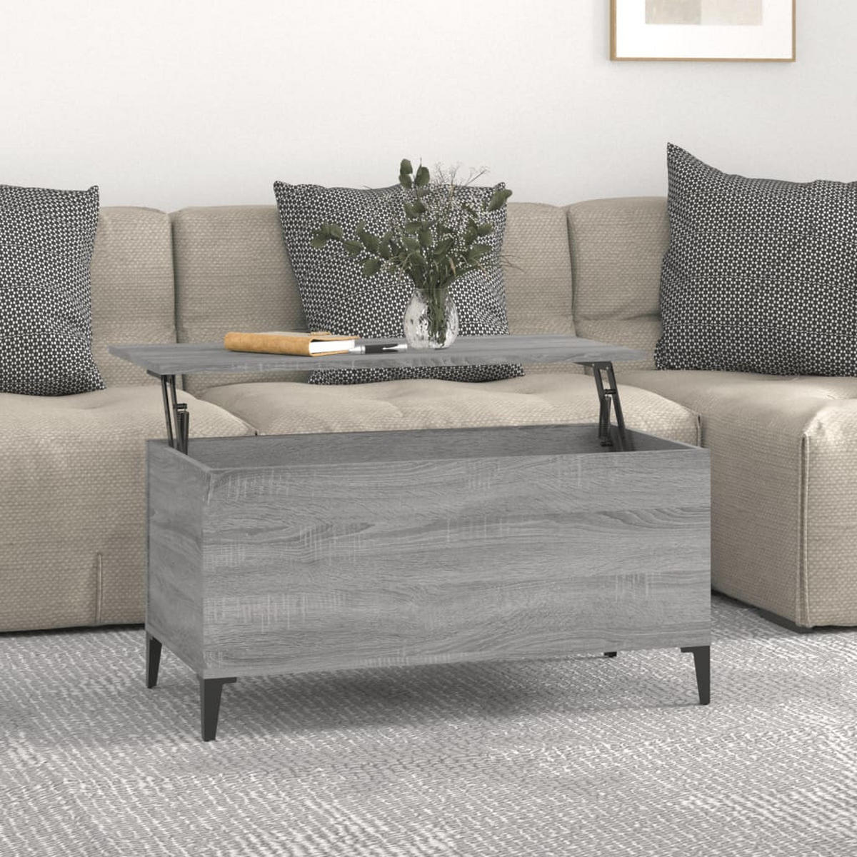 COUCHTISCH Grau Sonoma 90x44,5x45 cm Holzwerkstoff - Grau, Holzwerkstoff (90/44.5/45cm) - furnicato