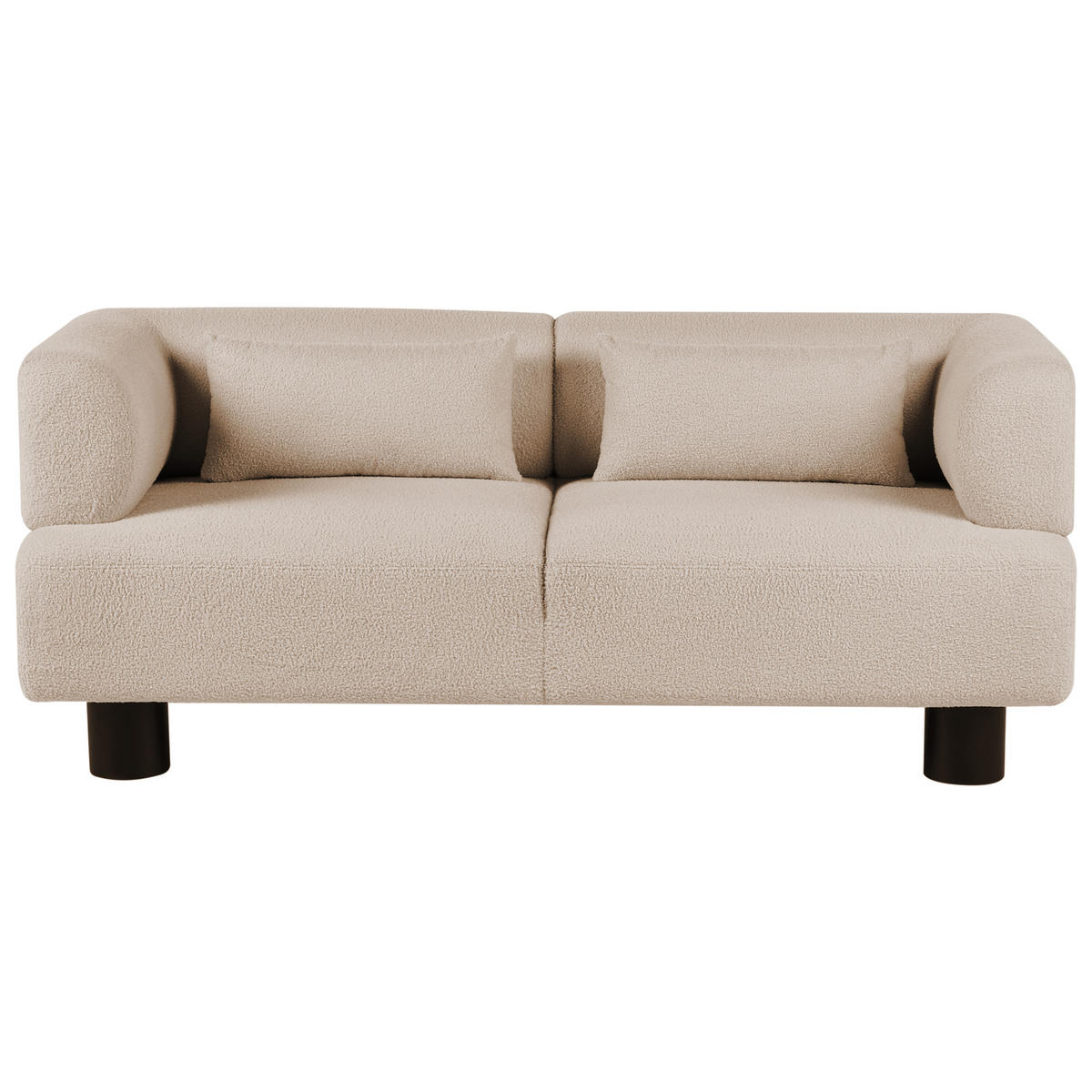 POHOVKA 2-místná Bouclé Béžová Movik - tmavě hnědá, textil (183/74/90cm) - Beliani