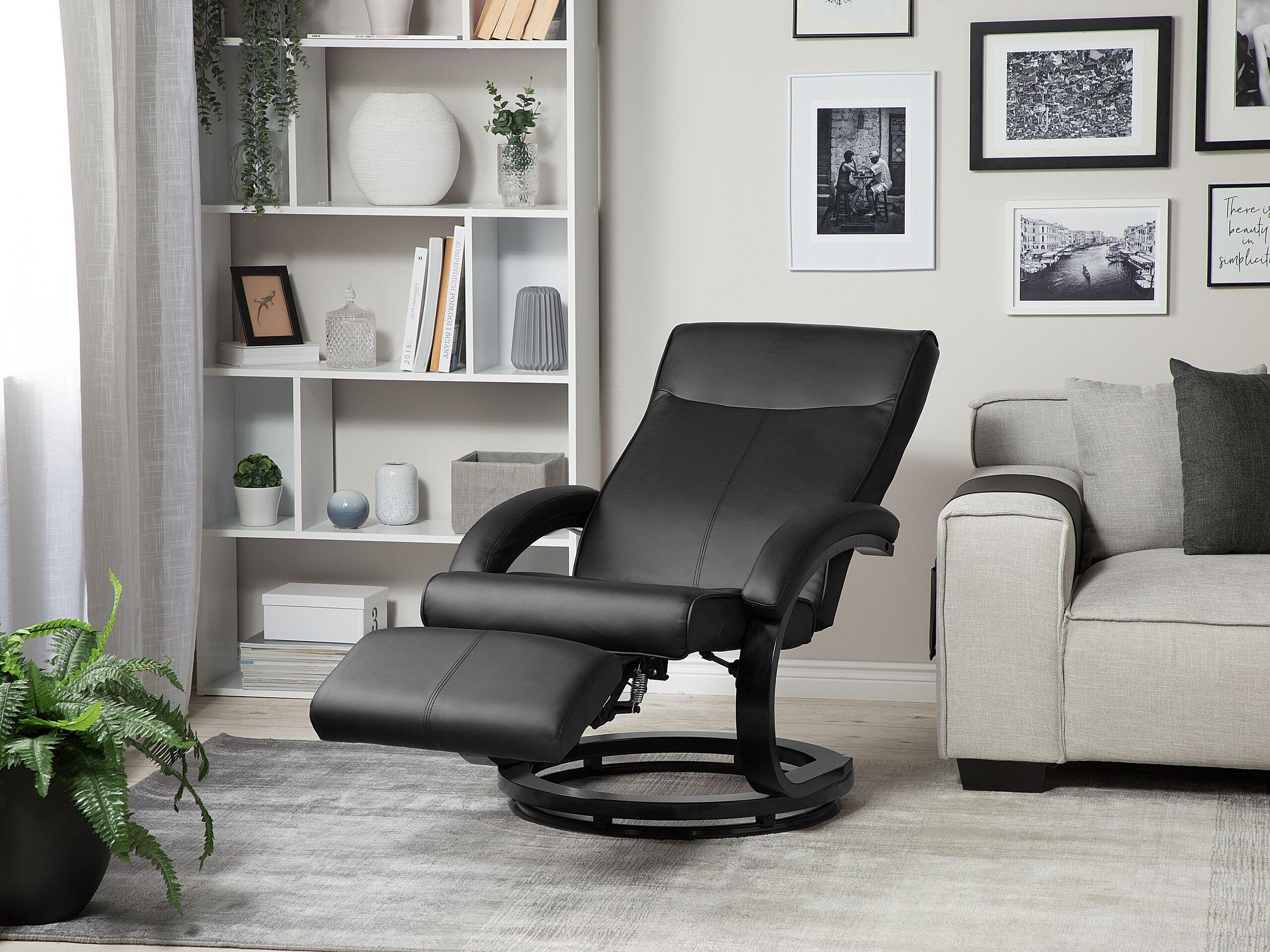 SESSEL Kunstleder Schwarz Might - Schwarz, Holz/Textil (67/97/86cm) - Beliani