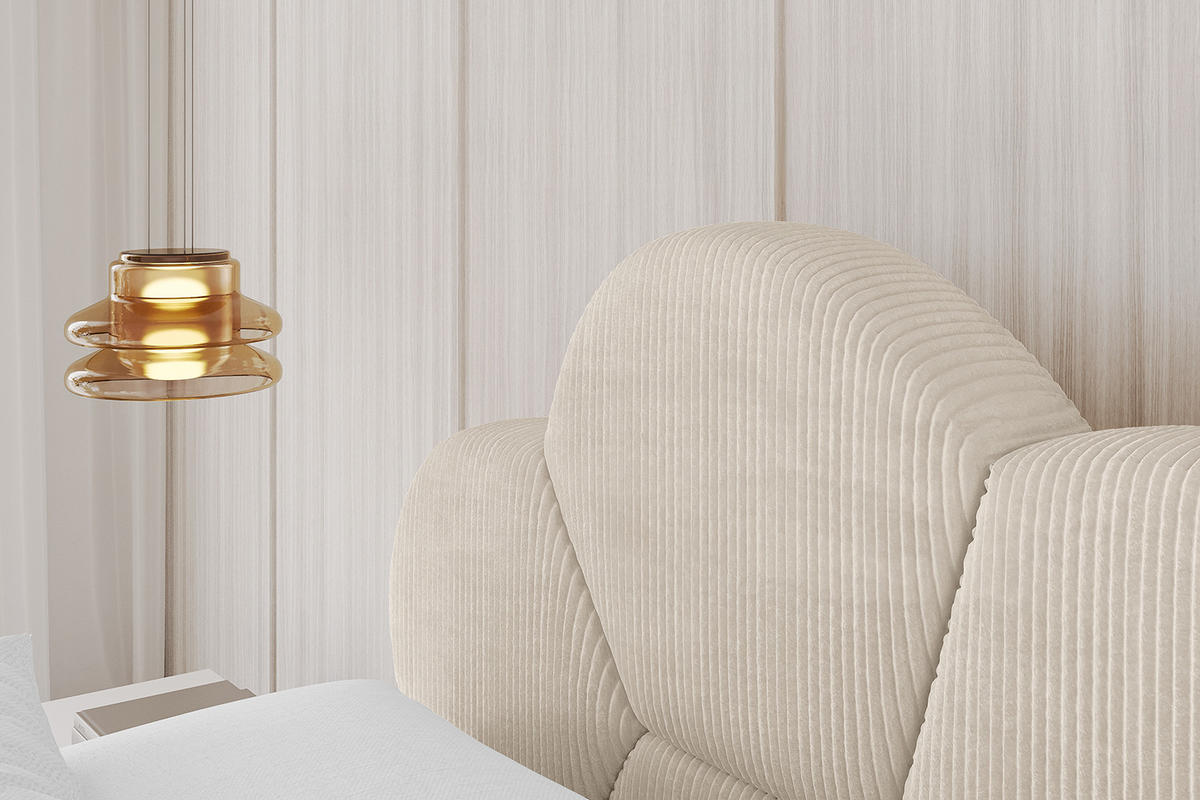 POLSTERBETT mit Bettkasten und Lattenrost, Boxbett ohne Matratze - LANA 200x200 Beige - Creme, Holzwerkstoff/Textil (200/200cm) - ALTDECOR