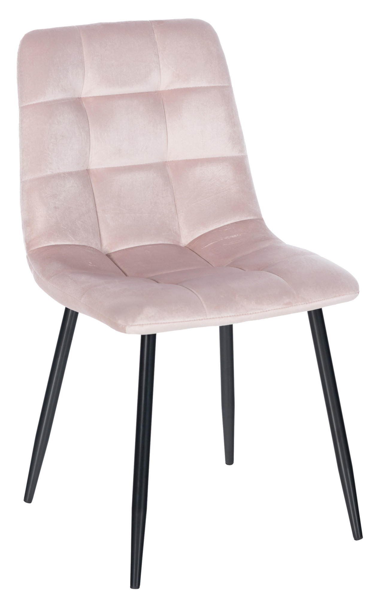 ESSZIMMERSTUHL Atina Samt, Gestell Metall Schwarz Pink - Schwarz/Rosa, Textil/Metall (45/84/55cm) - TPFLiving