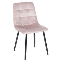 ESSZIMMERSTUHL Atina Samt, Gestell Metall Schwarz Pink - Schwarz/Rosa, Textil/Metall (45/84/55cm) - TPFLiving