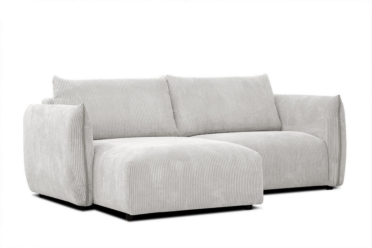 ECKSOFA TAUER 3-Sitzer, weiß - Schwarz/Weiß, Holzwerkstoff/Kunststoff (173/206cm) - Courtois Laville