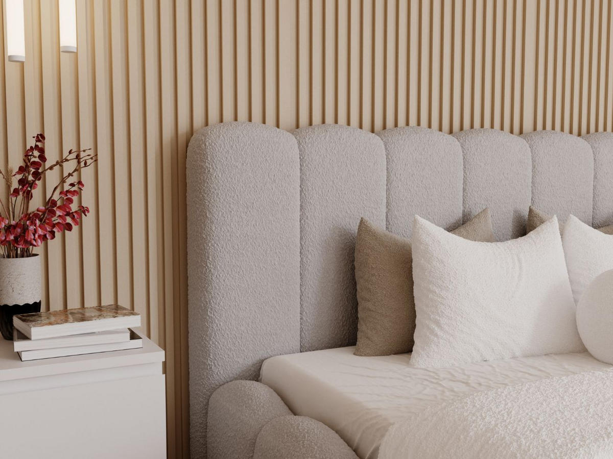 POLSTERBETT Smile 200x200 Bouclé-Stoff Hellgrau - Hellgrau, Textil (200/200cm) - Graingold