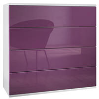 KOMMODE Pavos Brombeer Hochglanz - Brombeere, Holzwerkstoff (76/76/35cm) - Vladon