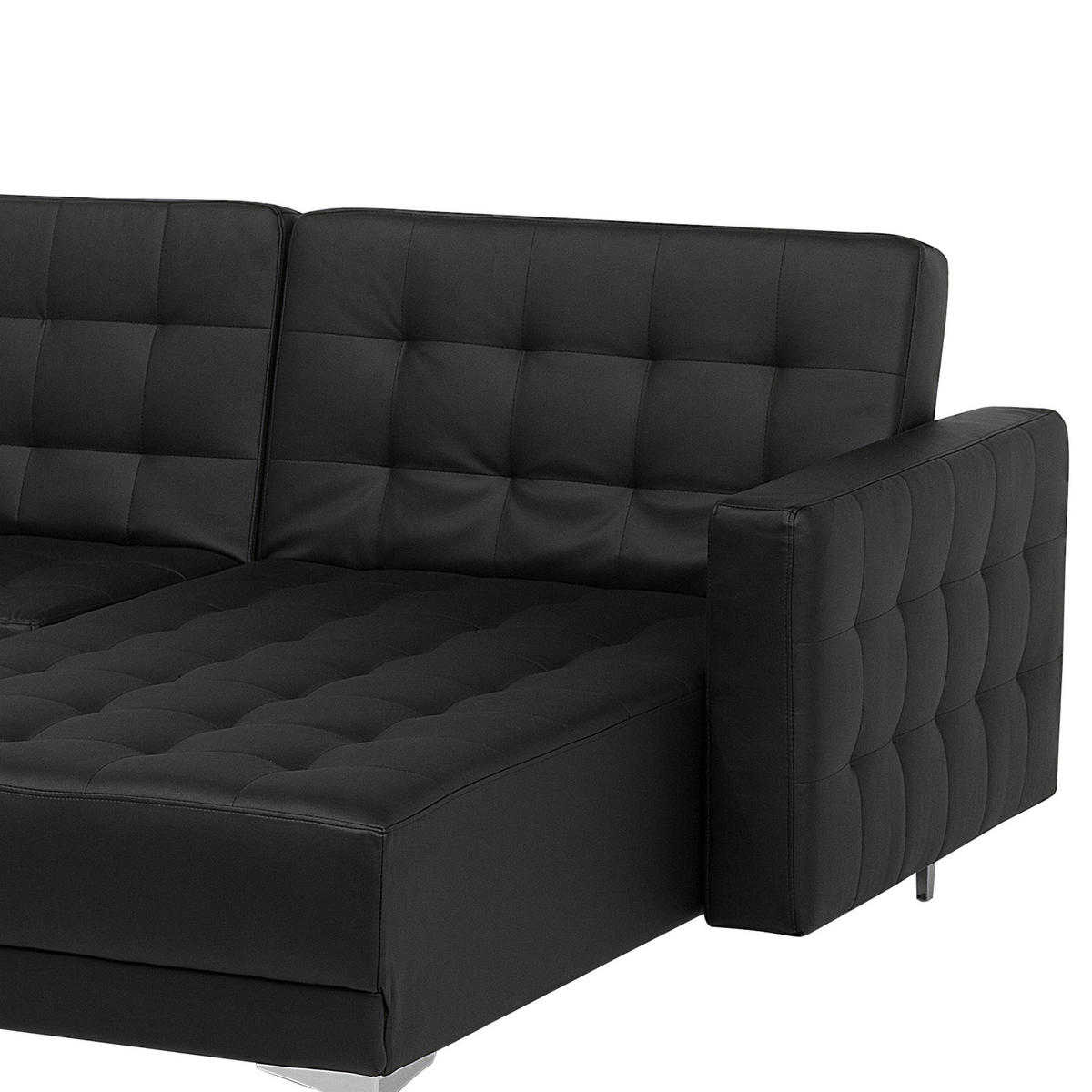 ECKSOFA Kunstleder Schwarz rechtsseitig Aberdeen - Schwarz, Textil (267/168cm) - Beliani