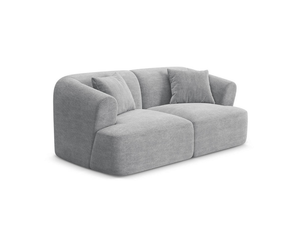 MODULARES-SOFA Campi aus Cord silber 2 Sitzplätze - Silberfarben, Textil (90/70/180cm) - Cosmopolitan Design