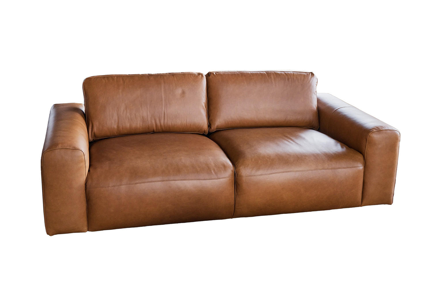 SOFA BODHI Braun Leder - Dunkelbraun/Schwarz, Leder/Kunststoff (242/80/110cm) - KAWOLA