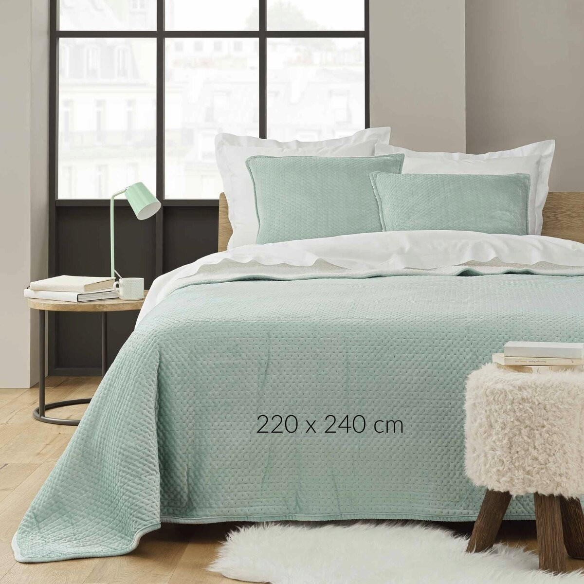 BETTÜBERWURF mit Kissenbezügen Mylene 220/240 cm - Grün, Textil (240/220cm) - Douceur d´intérieur
