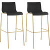 BARHOCKER 2er Set Kunststoff Schwarz - Goldfarben/Schwarz, Kunststoff/Metall (43/100/48cm) - CLP