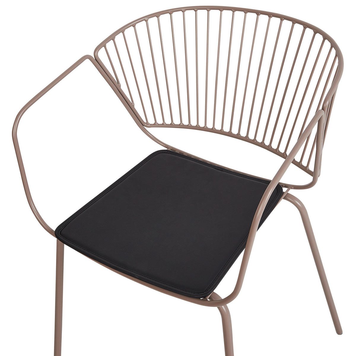 FÉMSZÉK 2 darabos Szett Bézs Rigby - bézs/fekete, fém (54/77/49cm) - Beliani