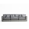 6-SITZER SOFA Amalfi Grau Webstoff - Schwarz/Grau, Holz/Holzwerkstoff (338/90/119cm) - Maison de Reve