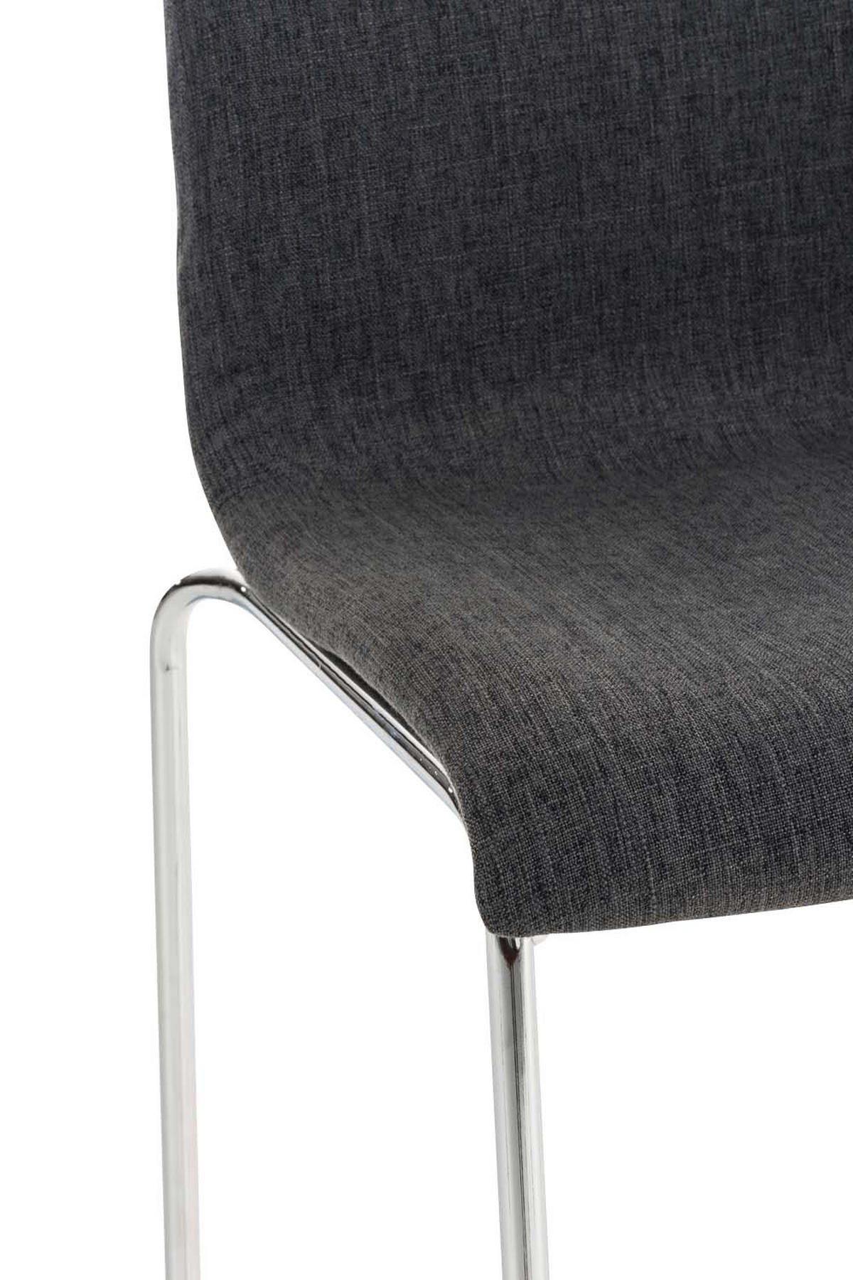 BARHOCKER Tenar Stoff Dunkelgrau Silber - Dunkelgrau, Textil (43/100/48cm) - DELUKE