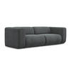 3-SITZER SOFA Chenille Stoff Grau - Schwarz/Graphitfarben, Kunststoff/Textil (228/70/89cm) - Makamii