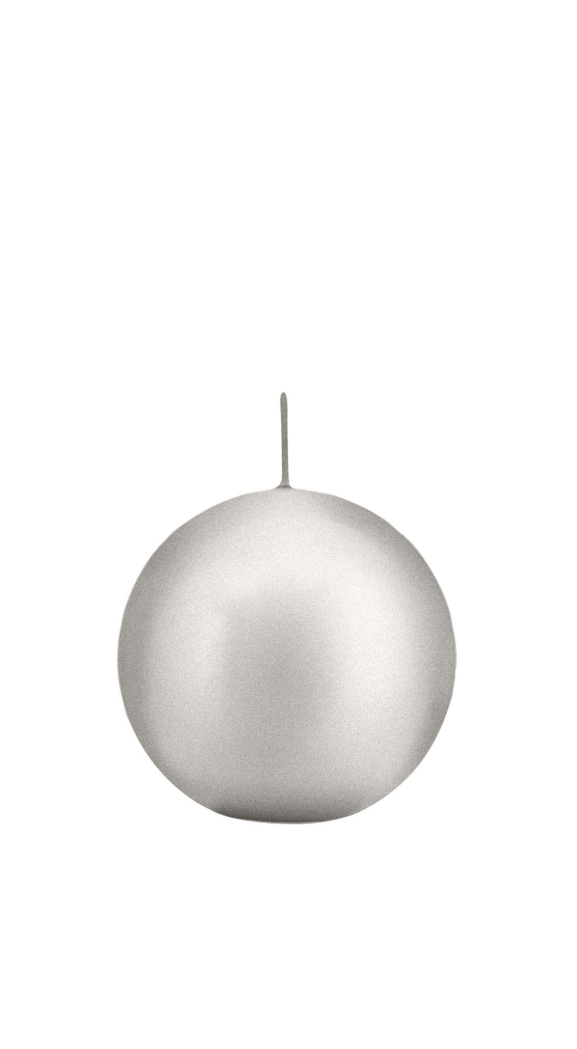 KUGELKERZEN Silber Ø 70 mm, 12 Stück - Silberfarben, Paraffin (7/7/7cm) - Wiedemann Kerzen