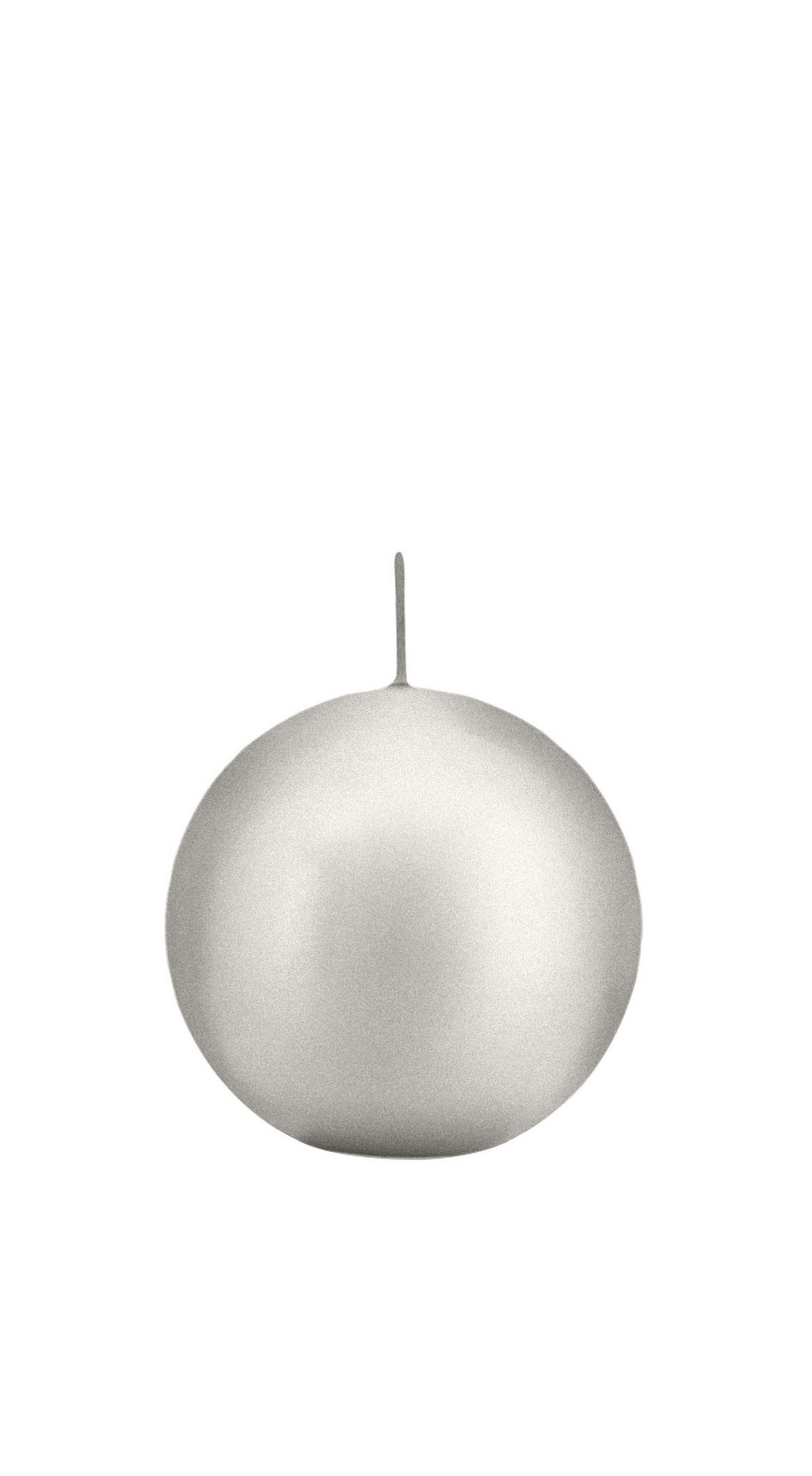 KUGELKERZEN Silber Ø 70 mm, 12 Stück - Silberfarben, Paraffin (7/7/7cm) - Wiedemann Kerzen