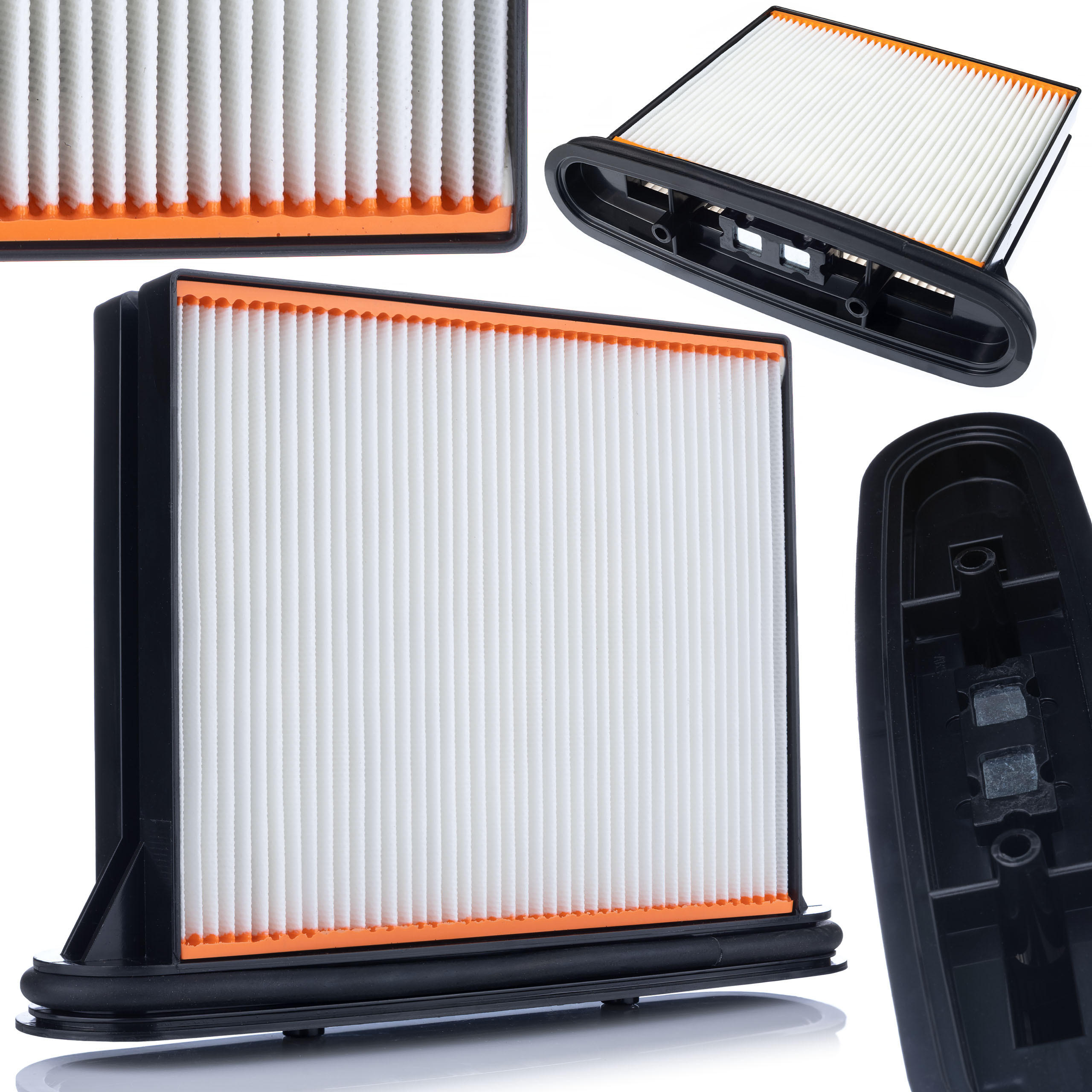 FILTER Faltenfilter, waschbar, mit Dichtung, für Nassbetrieb, 25,7 x 18,6 x 5 cm, Polyester - Multicolor, Kunststoff/Metall (10/10/10cm)