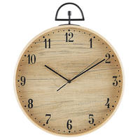 WANDUHR heller holzfarbton Opfikon - Hellbraun, Holzwerkstoff (40/48/6cm) - Beliani