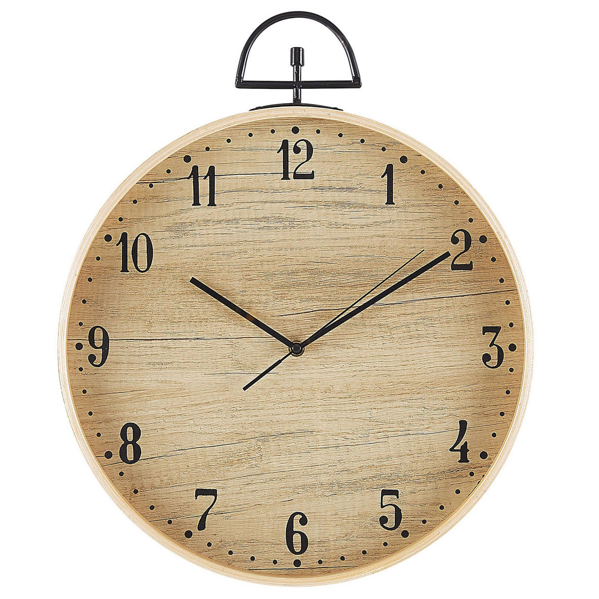 WANDUHR heller holzfarbton Opfikon - Hellbraun, Holzwerkstoff (40/48/6cm) - Beliani