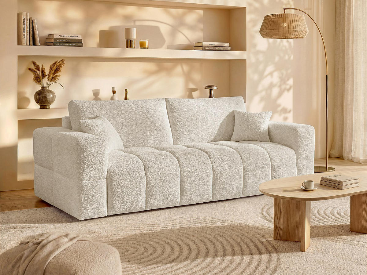 SCHLAFSOFA - 3 Personen - Stoff - Beige - - Beige, Textil (215/90/105cm) - Vente-Unique
