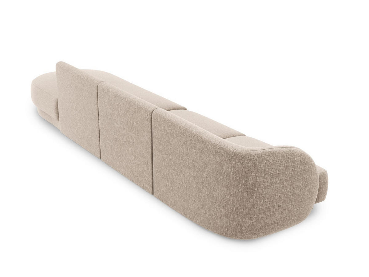 RECHTES-SOFA Miley aus Chenille-Stoff beige 4 Sitzplätze - Beige, Textil (90/70/323cm) - Micadoni